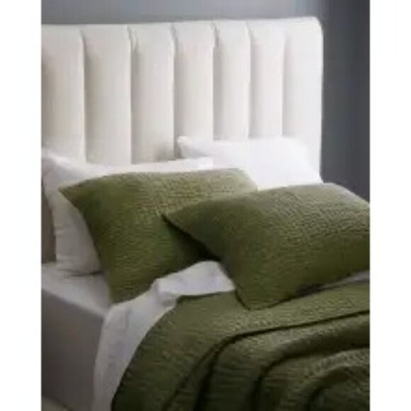 Quince European Linen Cotton Stitch Quilt 3PC Set Olive King/Cal King -NEW- - Picture 7 of 8